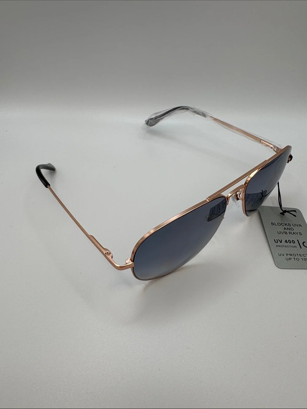 Bershka Rose Gold Frame Sunglasses with Gradient Blue Lenses